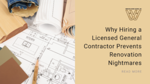 A contractor’s plan for renovation with the business logo, blog title, and read more option